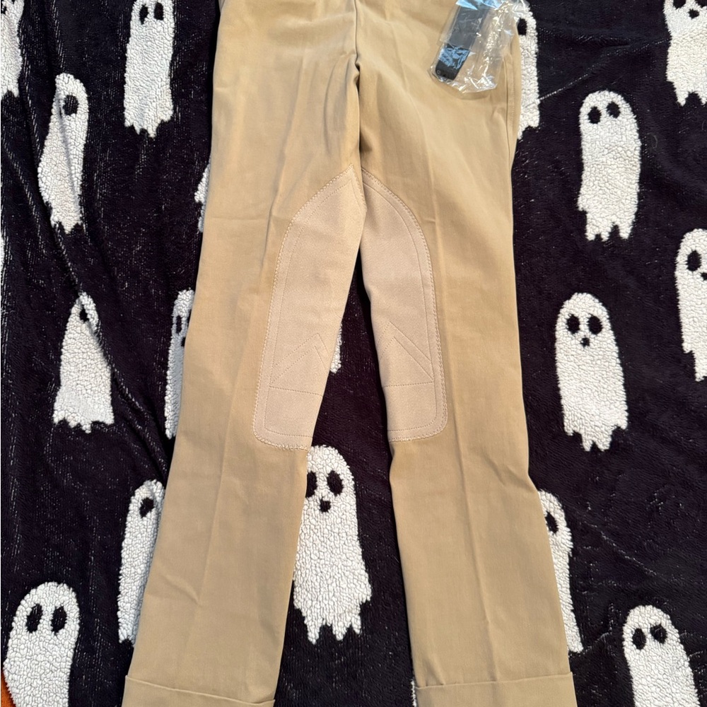 Ariat Kids Tan Riding Pants- Side zip